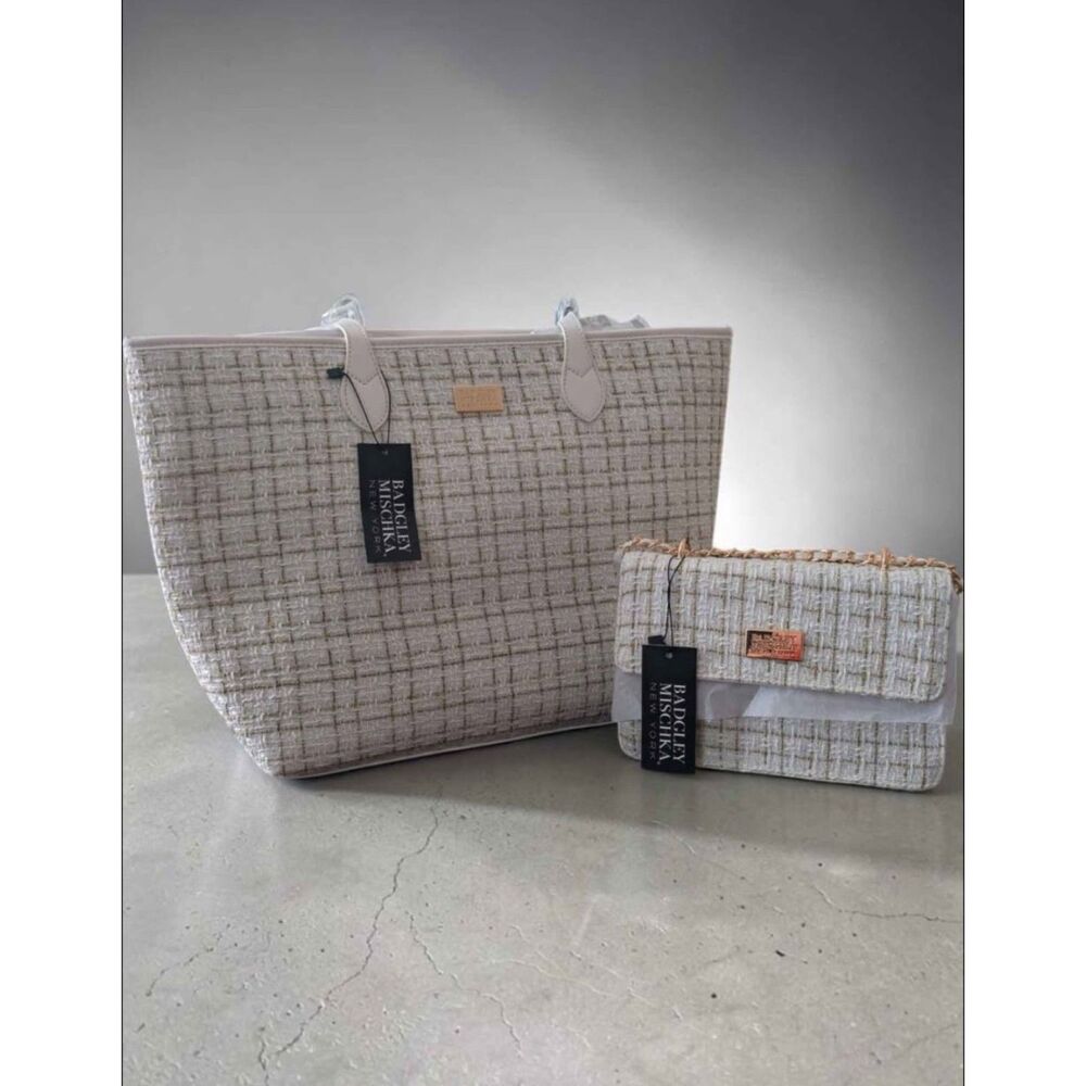 Badgley Mischka Tote and Crossbody Bag Set